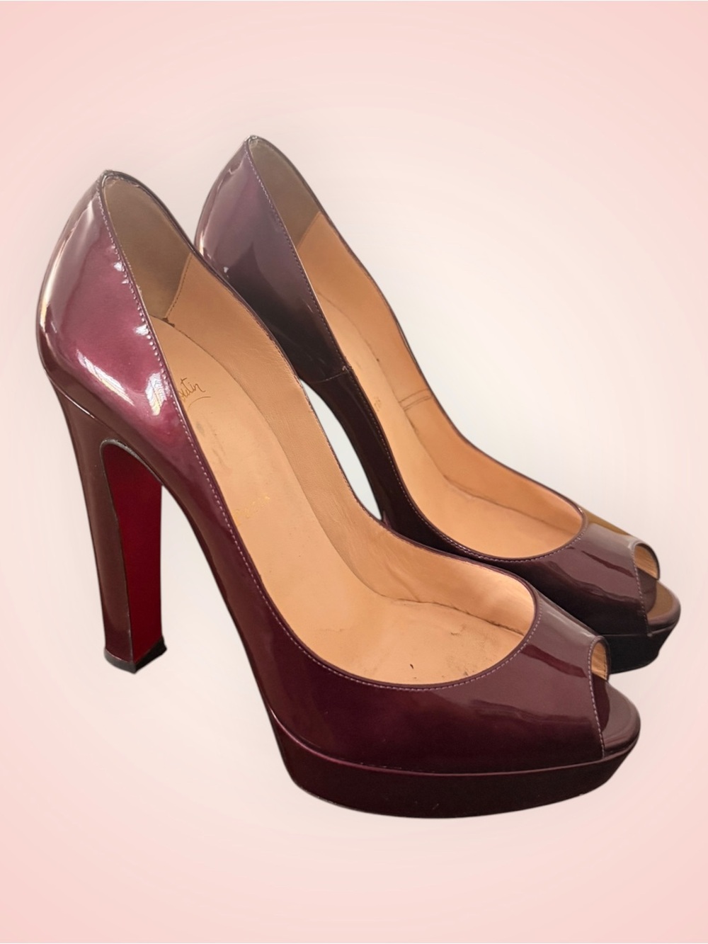 Louboutin heels Platform Leather Suede Shoes 39.5